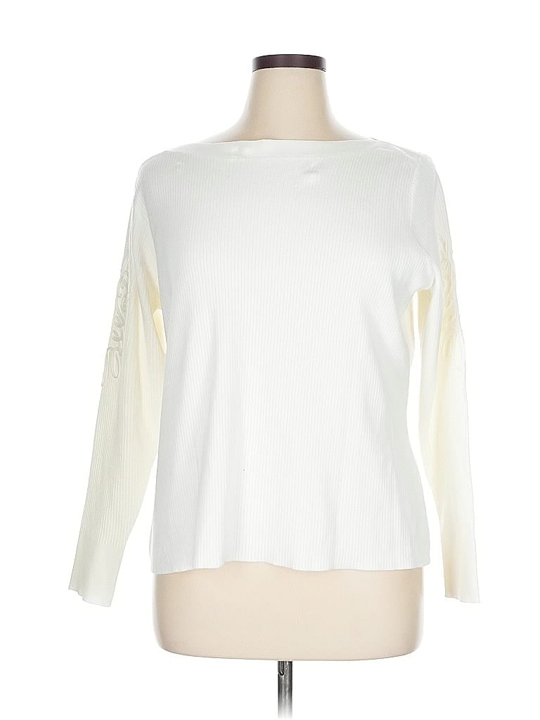 DG^2 by Diane Gilman White Sweatshirt Size 1X - photo 1