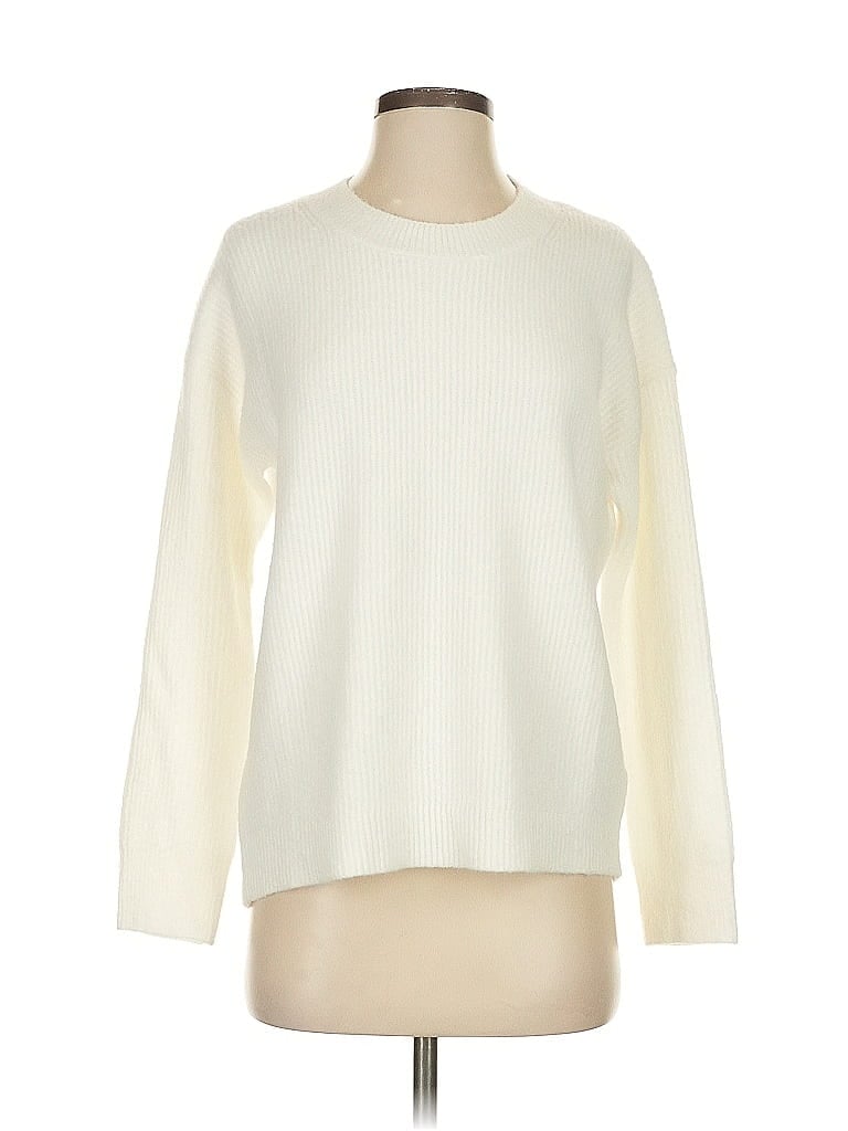 Pre-owned J.crew Factory Store Pullover Sweater In White