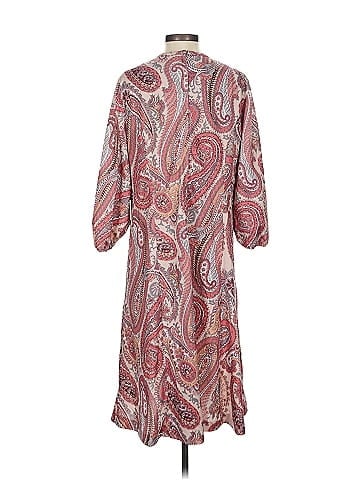 Assorted Brands Burgundy Paisley Casual Dress Delight (view 2)