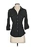 James Perse 100% Cotton Black 3/4 Sleeve Button-Down Shirt Size S - photo 1