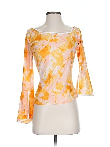 C. Wonder by Christian Siriano Vibrant Orange Abstract Print Tee (view 1)