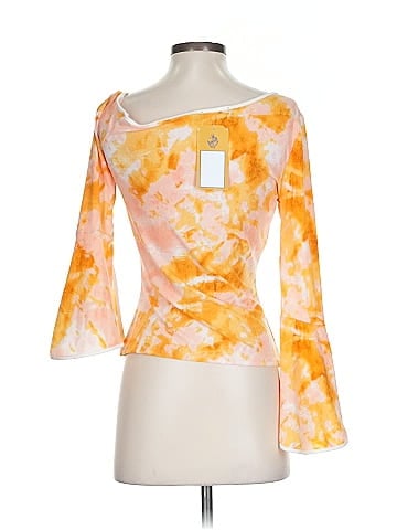 C. Wonder by Christian Siriano Vibrant Orange Abstract Print Tee (view 2)