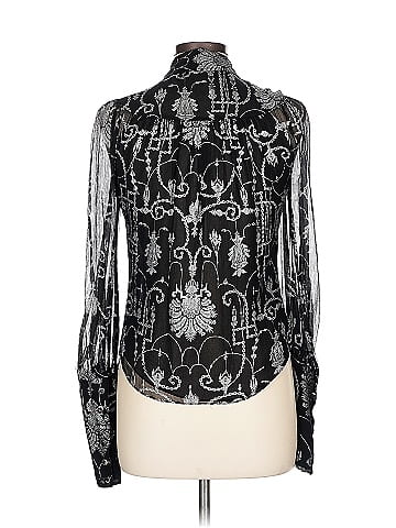 Diane von Furstenberg Long Sleeve Silk Top (view 2)