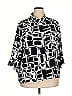 Joseph Ribkoff 100% Polyester Print Black 3/4 Sleeve Blouse Size XXL (estimated) - photo 1