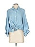 Karen Kane 100% Lyocell Blue 3/4 Sleeve Button-Down Shirt Size S - photo 1