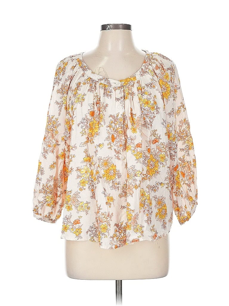 Pre-owned Cynthia Rowley 3/4 Sleeve Blouse In White