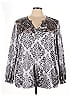 Lane Bryant Outlet Silver Long Sleeve Blouse Size 24 - photo 1