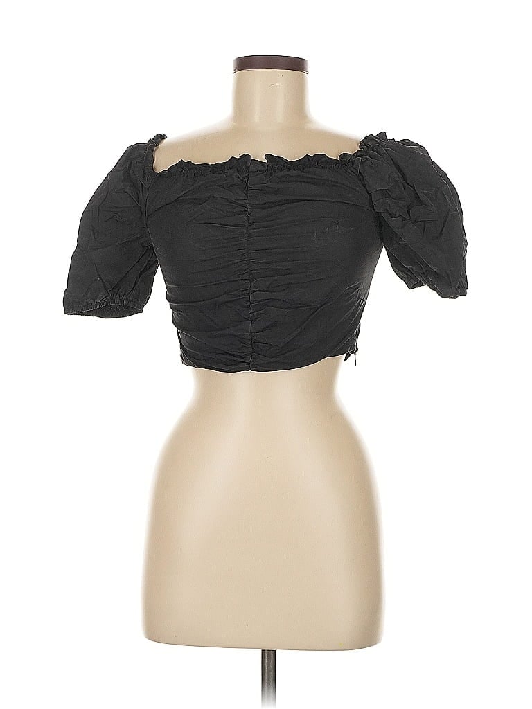 Love & Other Things 100% Cotton Black Short Sleeve Top Size 8 - photo 1