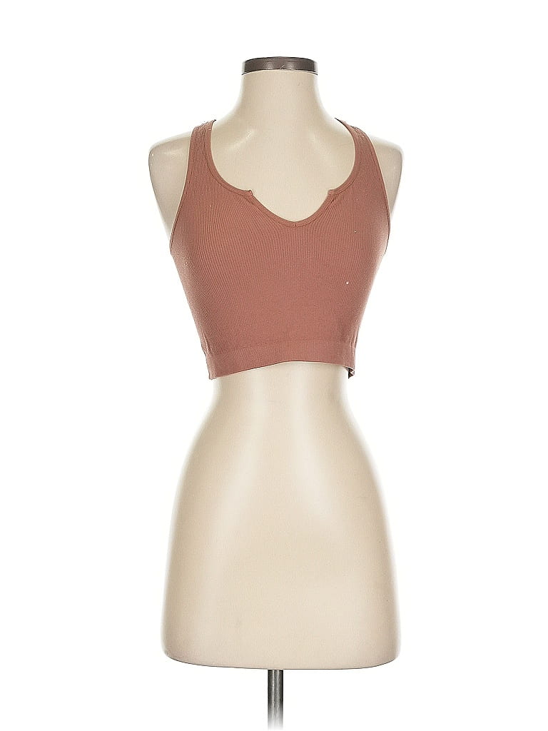 Pre-owned Assorted Brands Tank Top Brown Halter Neckline Tops
