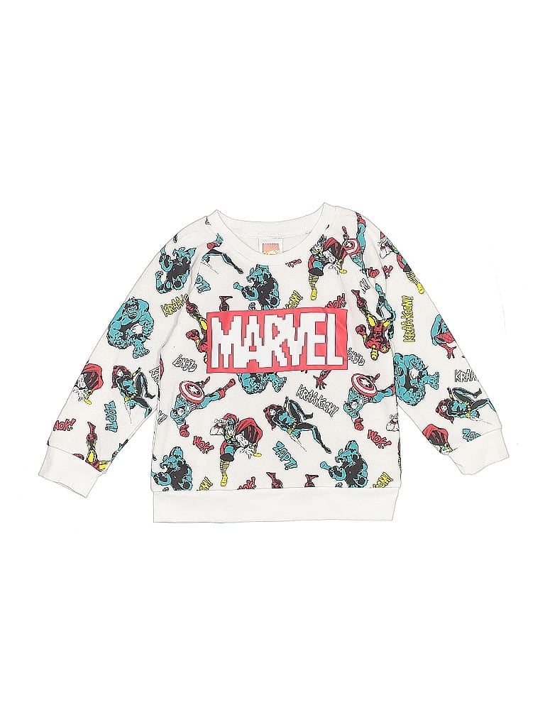 Marvel Print White Sweatshirt Size 4T - photo 1
