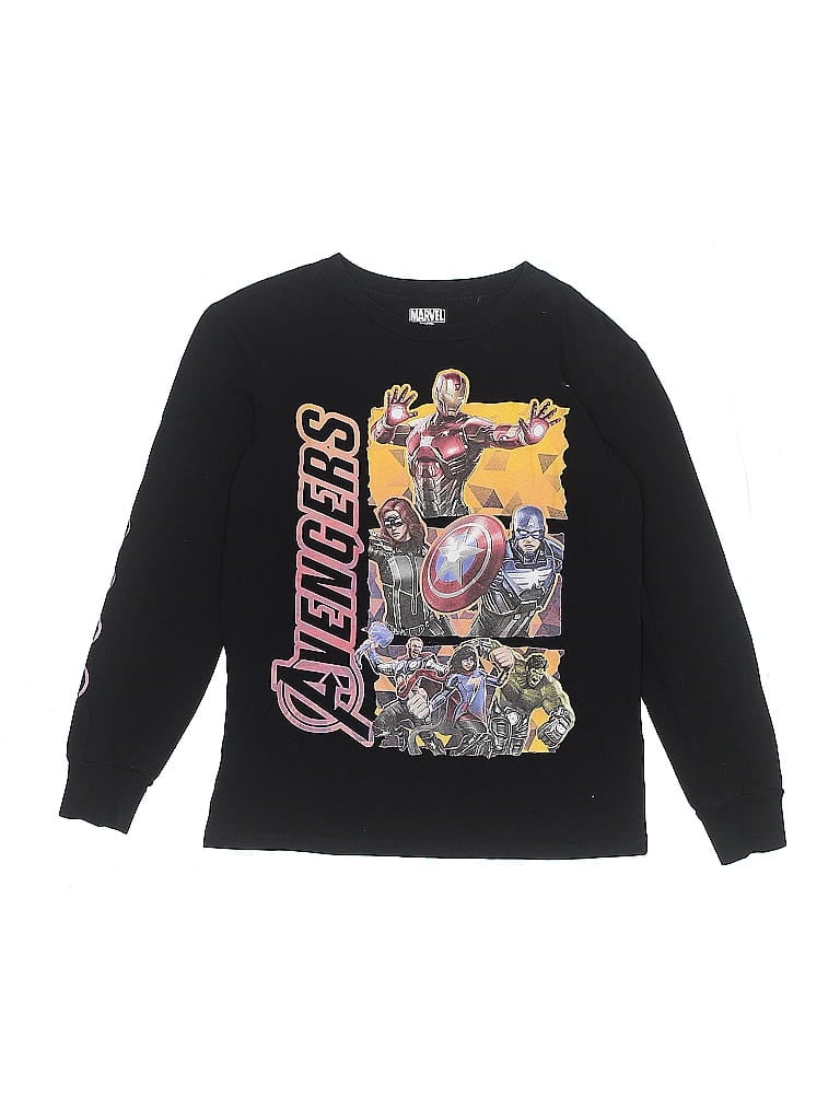 Marvel Black Long Sleeve T-Shirt Size M (kids) - photo 1