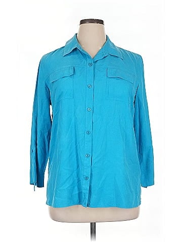 JM Collection 3/4 Sleeve Silk Top (view 1)