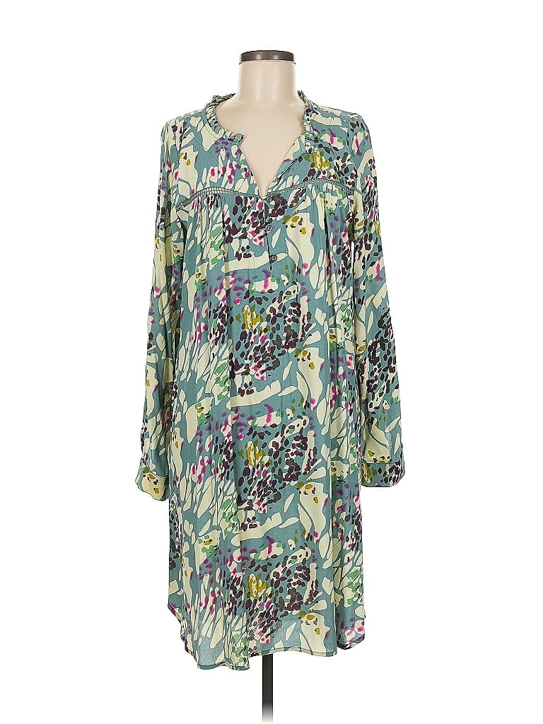 Left Coast by Dolan 100% Viscose Print Green Casual Dress Size M - photo 1