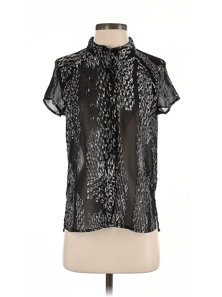Pre-owned Assorted Brands Short Sleeve Blouse In Black