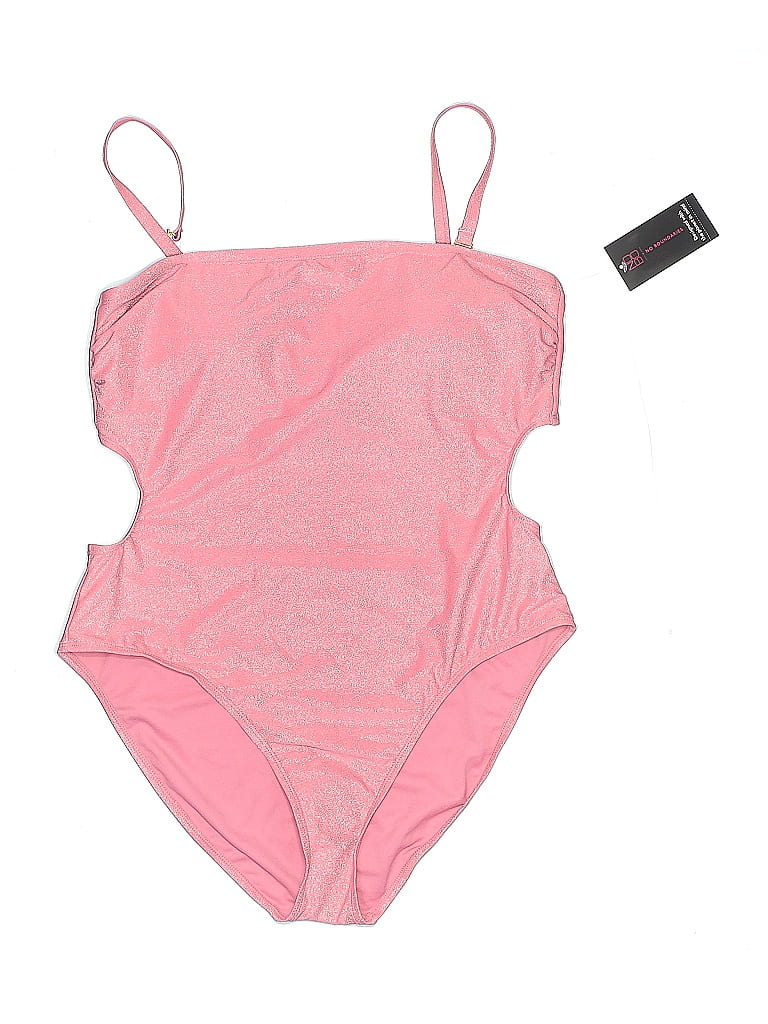 No Boundaries Chevron-herringbone Pink One Piece Swimsuit Size XXL - photo 1