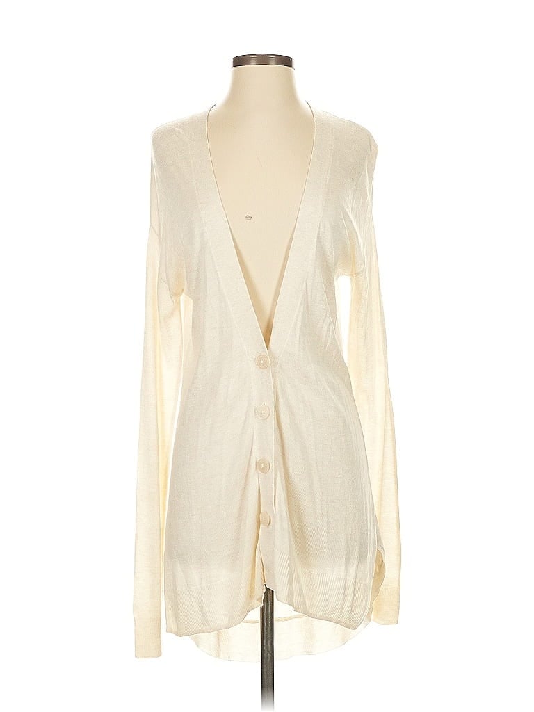Pre-owned H By Halston Cardigan Sweater In White
