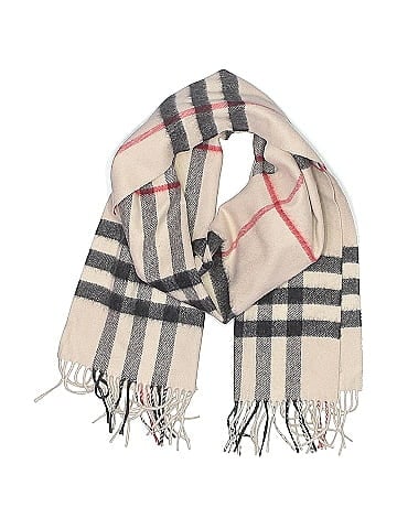 Burberry Cashmere Giant Check Fringe Scarf (view 1)
