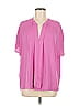Everly 100% Polyester Pink Short Sleeve Blouse Size M - photo 1