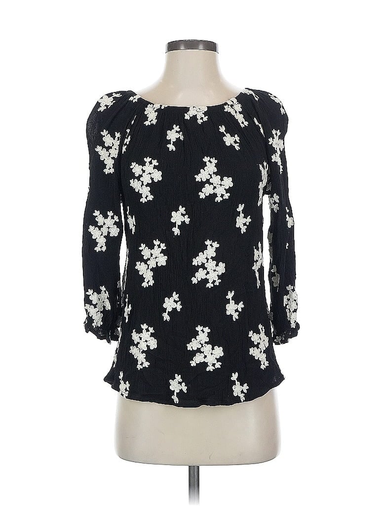 Pre-owned Soft Surroundings 3/4 Sleeve Blouse In Black