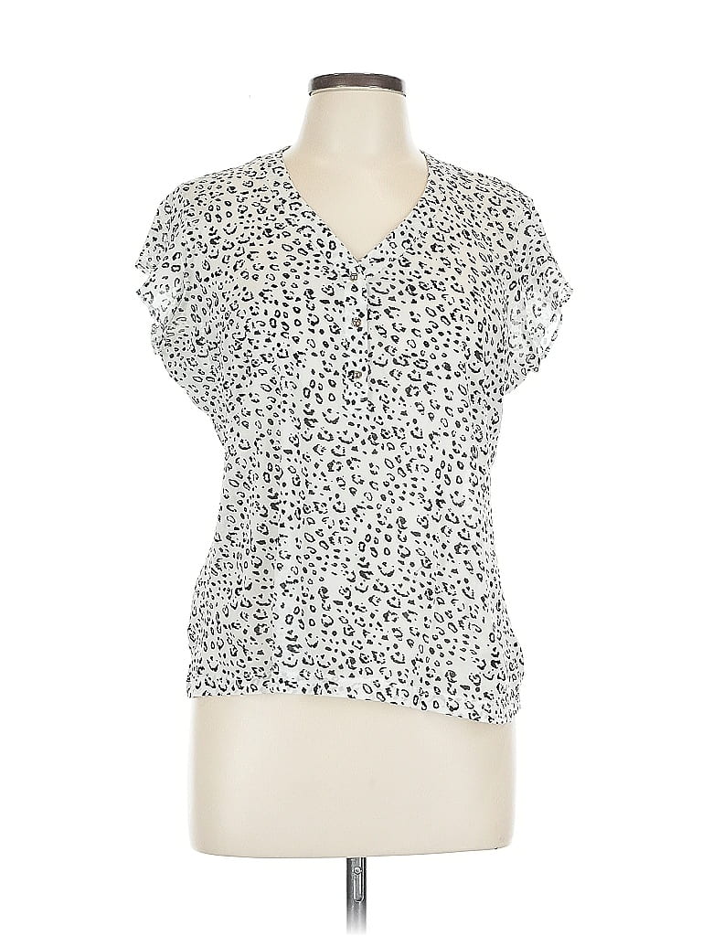 Pre-owned The Limited Outlet Short Sleeve Blouse In White