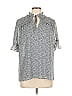 Pleione 100% Polyester Gray Short Sleeve Turtleneck Size L - photo 1