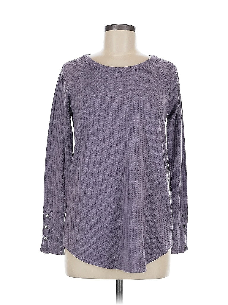 Click to view more detailed imagery on our partner's website Pre-owned Chaser Long Sleeve Top Purple Boatneck Tops