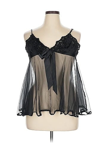 Frederick's of Hollywood Black Sheer Babydoll with Lace (view 1)