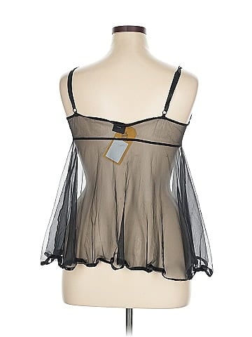 Frederick's of Hollywood Black Sheer Babydoll with Lace (view 2)