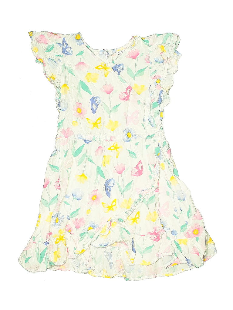 Carter's 100% Viscose Floral White Dress Size 8 - photo 1