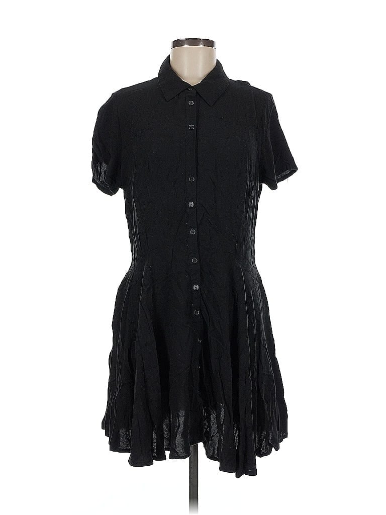 Hot Topic 100% Rayon Black Casual Dress Size L - photo 1