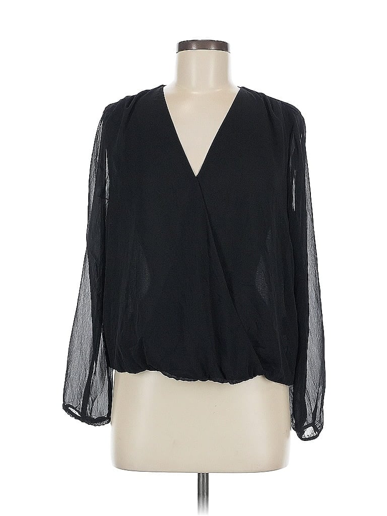 Pre-owned Banana Republic Long Sleeve Blouse In Black