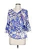 Alberto Makali 100% Polyester Blue 3/4 Sleeve Blouse Size L - photo 1