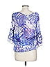 Alberto Makali 100% Polyester Blue 3/4 Sleeve Blouse Size L - photo 2