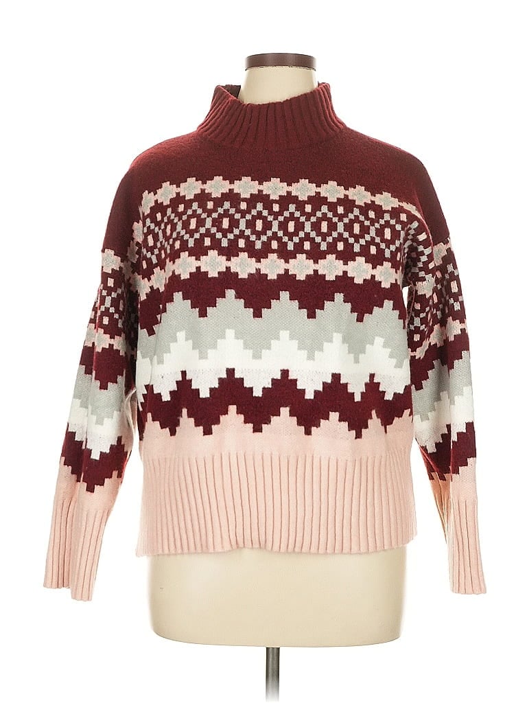 Joseph A. Burgundy Turtleneck Sweater Size XL - photo 1
