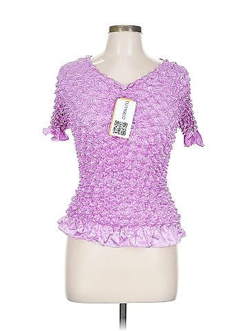 f.c Lilac Smocked Frilly Top (view 1)