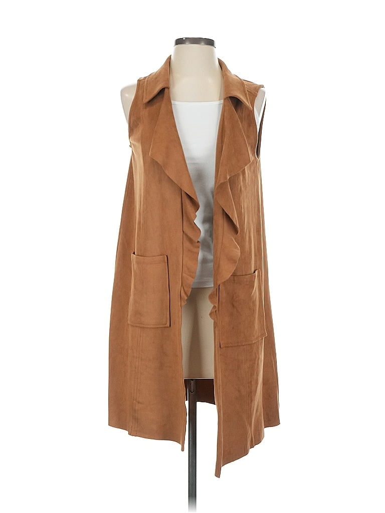 Pre-owned Moon River Vest In Brown