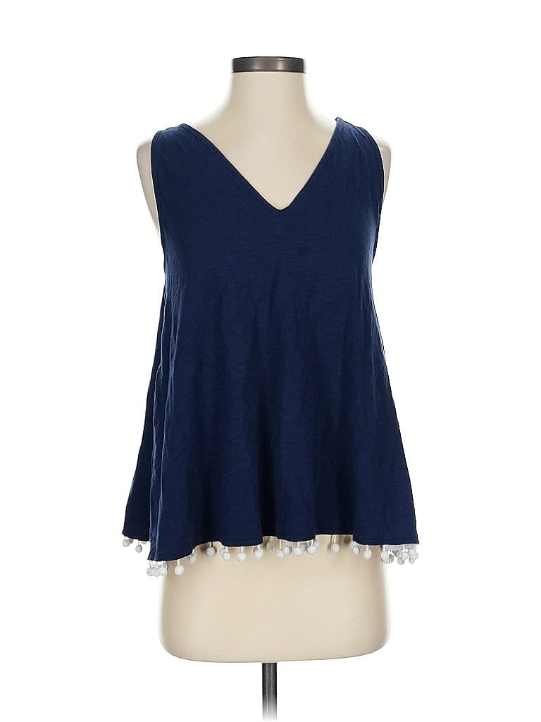 Pre-owned Lisa Todd Sleeveless Top Blue V Neck Tops