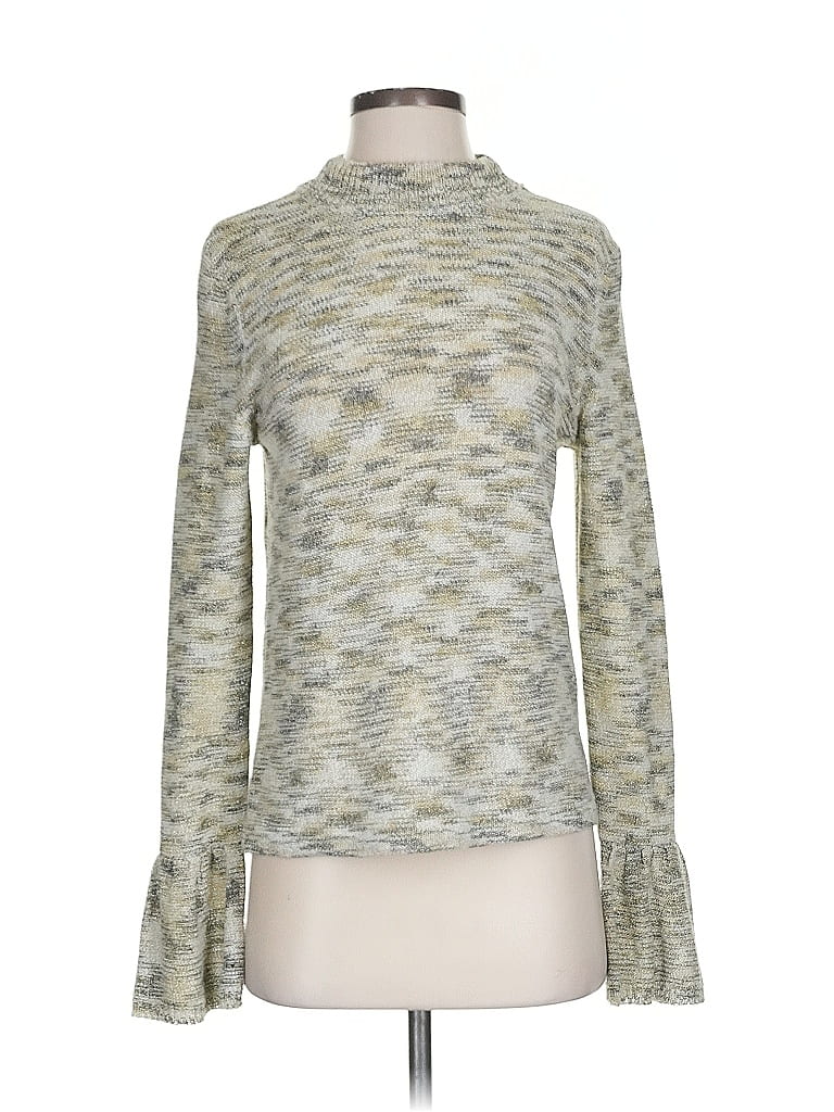 Pre-owned Lilla P Turtleneck Sweater In Silver