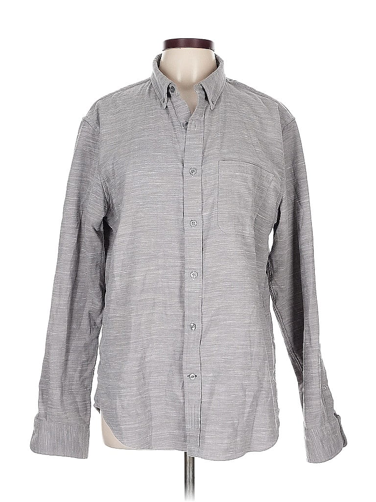 Pre-owned Club Monaco Long Sleeve Blouse In Gray
