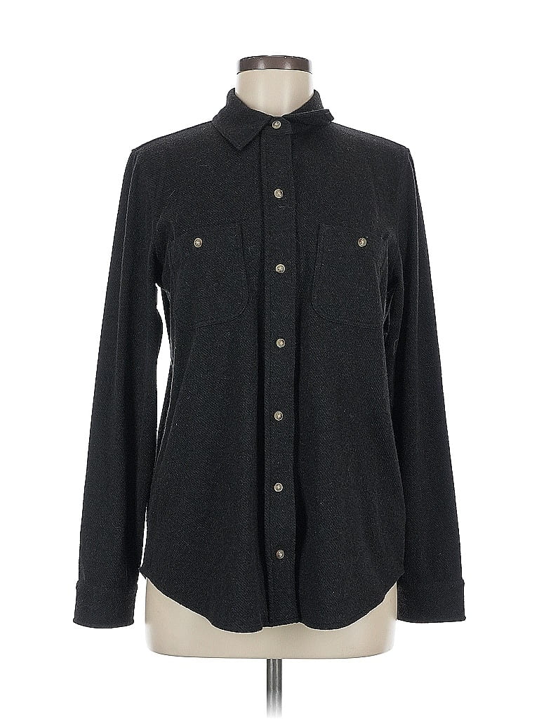 Faherty Tweed Gray Long Sleeve Blouse Size M - photo 1