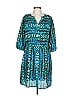 Collective Concepts 100% Polyester Paisley Teal Casual Dress Size L - photo 1