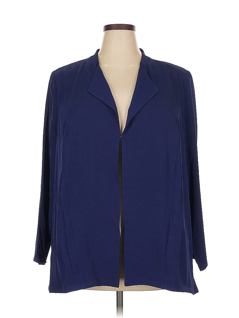 LOGO by Lori Goldstein Blue Blazer Size 2X - photo 1