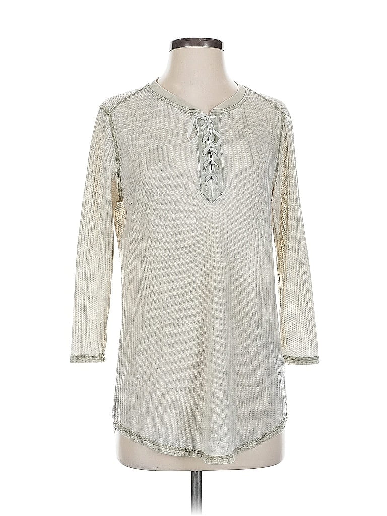 Pre-owned Seven7 3/4 Sleeve T-shirt In Silver