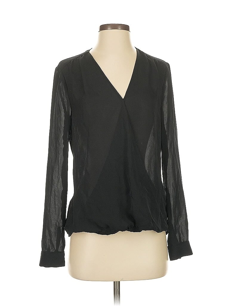 Pre-owned Calvin Klein Long Sleeve Blouse In Black