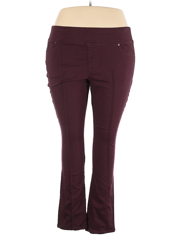 Belle By Kim Gravel Burgundy Jeggings Size 18 - photo 1