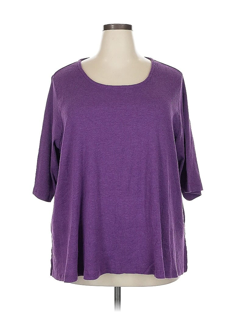 Catherines Purple 3/4 Sleeve Top Size 22 - 24 Petite - photo 1