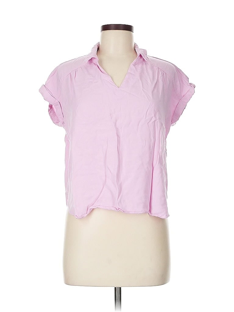 Rose + Olive 100% Rayon Pink Short Sleeve T-Shirt Size M - photo 1