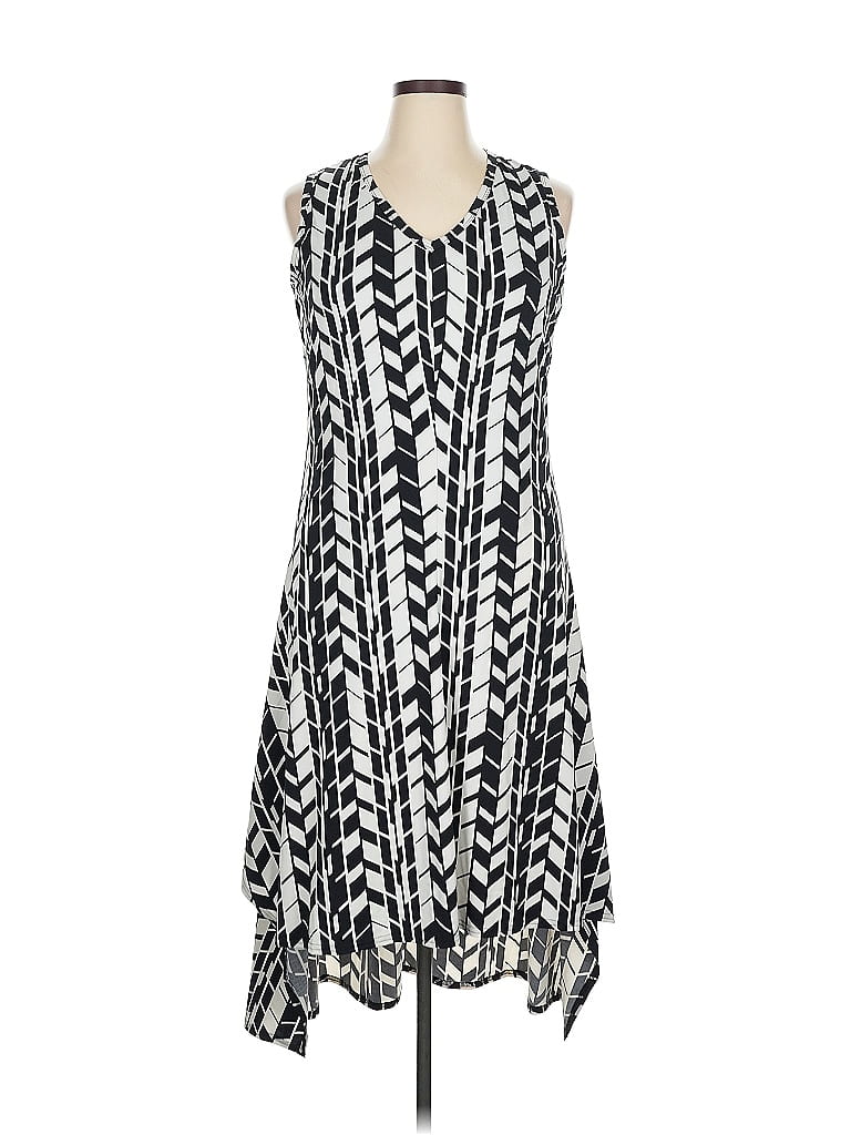 Roaman's Chevron-herringbone Black Casual Dress Size 14 - photo 1