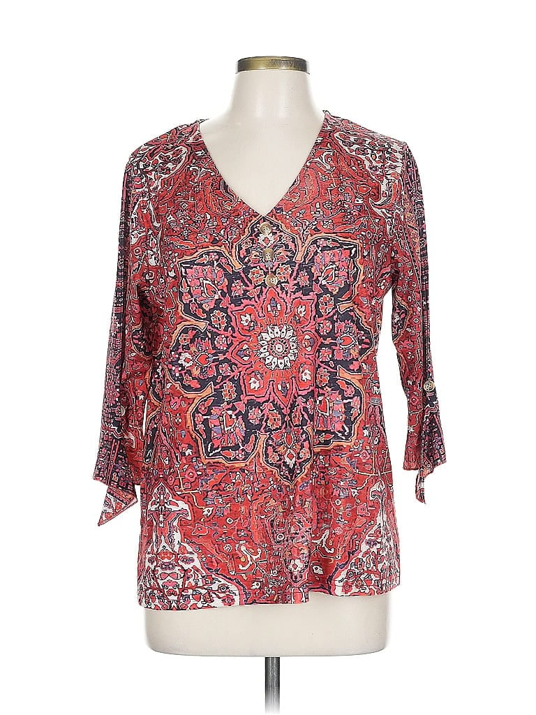 Pre-owned Made With Love 3/4 Sleeve T-shirt In Red