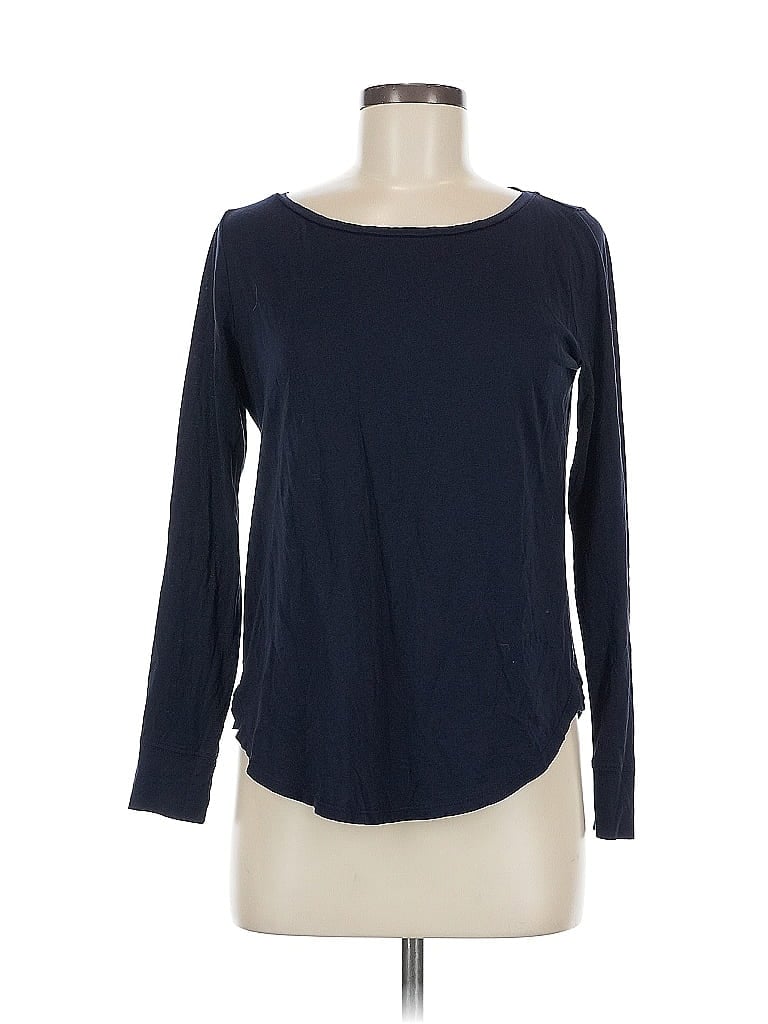 Pre-owned Ann Taylor Loft Long Sleeve T-shirt In Blue
